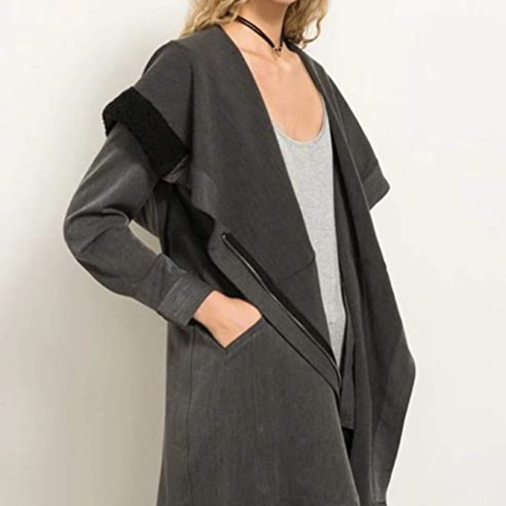 Hem & Thread Faux Fur Trim Anorak Jacket